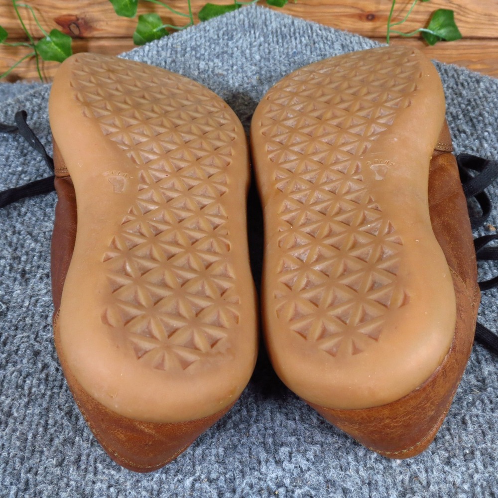 Splay Freestyle Unisex Barefoot Shoes Sz M7 W9 Minimalist Brown Leather Gum Sole - Picture 8 of 9